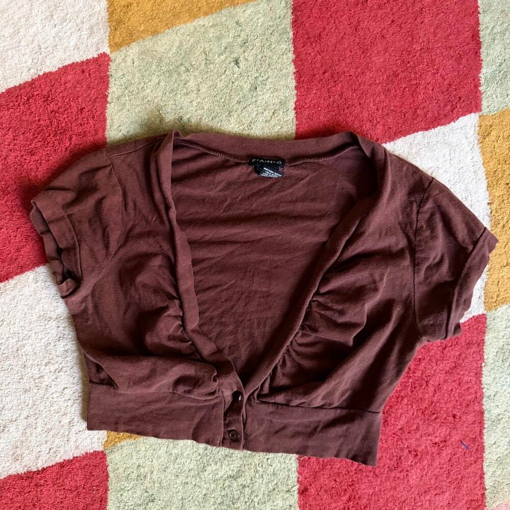 Vintage brown button up mini cardigan